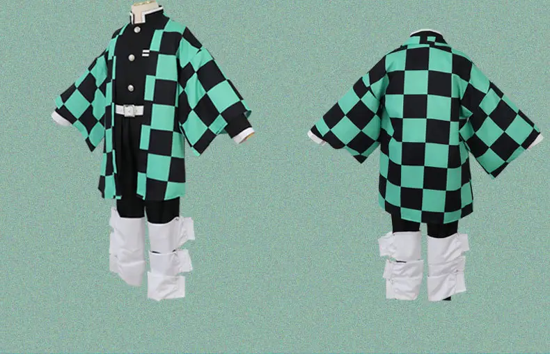 Kimetsu No Yaiba Nezuko Kamado Cosplay Suit Maroon Green — feature 13