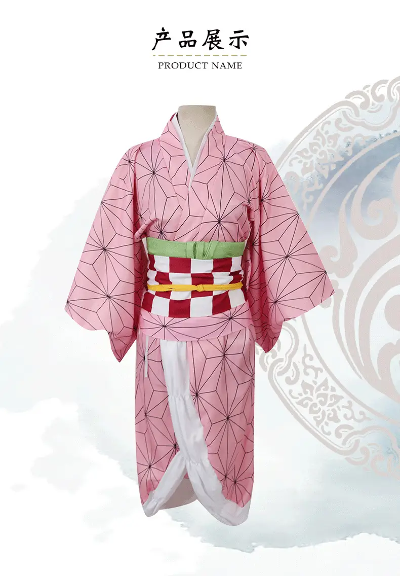 Kimetsu No Yaiba Nezuko Kamado Cosplay Suit Maroon Green — feature 21
