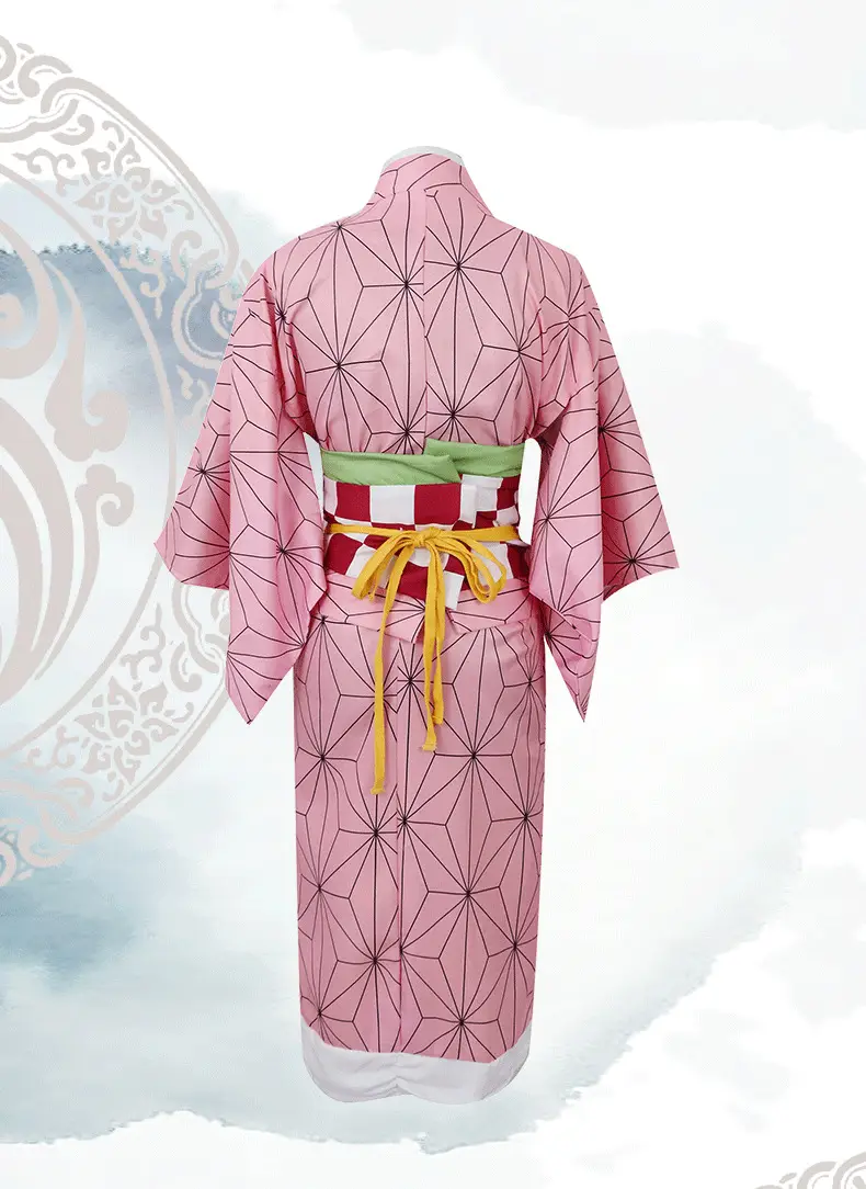 Kimetsu No Yaiba Nezuko Kamado Cosplay Suit Maroon Green — feature 22