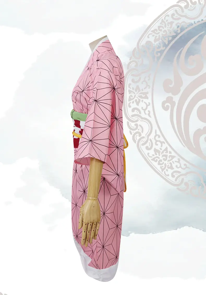 Kimetsu No Yaiba Nezuko Kamado Cosplay Suit Maroon Green — feature 23