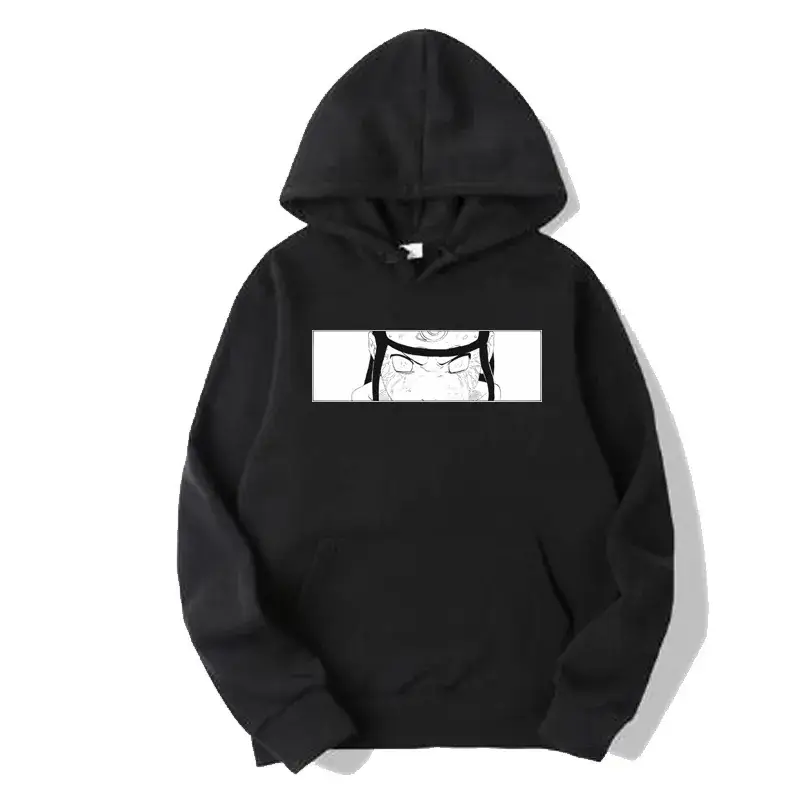 Naruto Eyes Print Black Hooded Sweatshirt for Men Women - Image 16