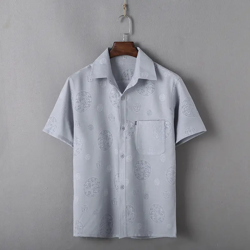 Men Linen Chinese Style Shirt & Pants Set White Elderly Suit - Image 14
