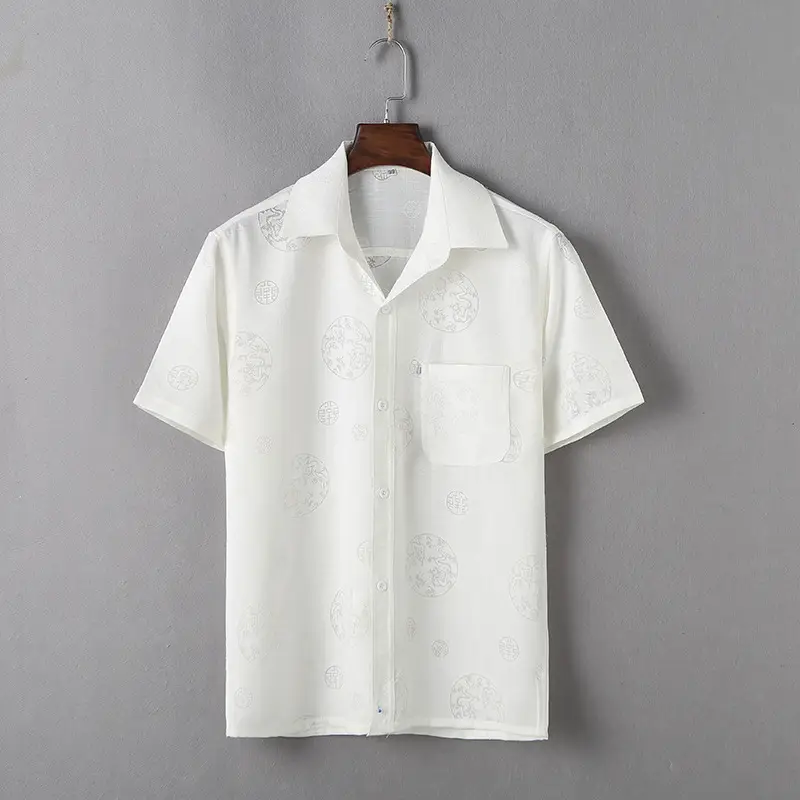 Men Linen Chinese Style Shirt & Pants Set White Elderly Suit - Image 15