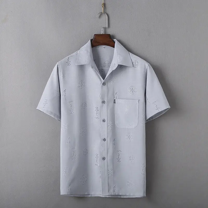 Men Linen Chinese Style Shirt & Pants Set White Elderly Suit - Image 17