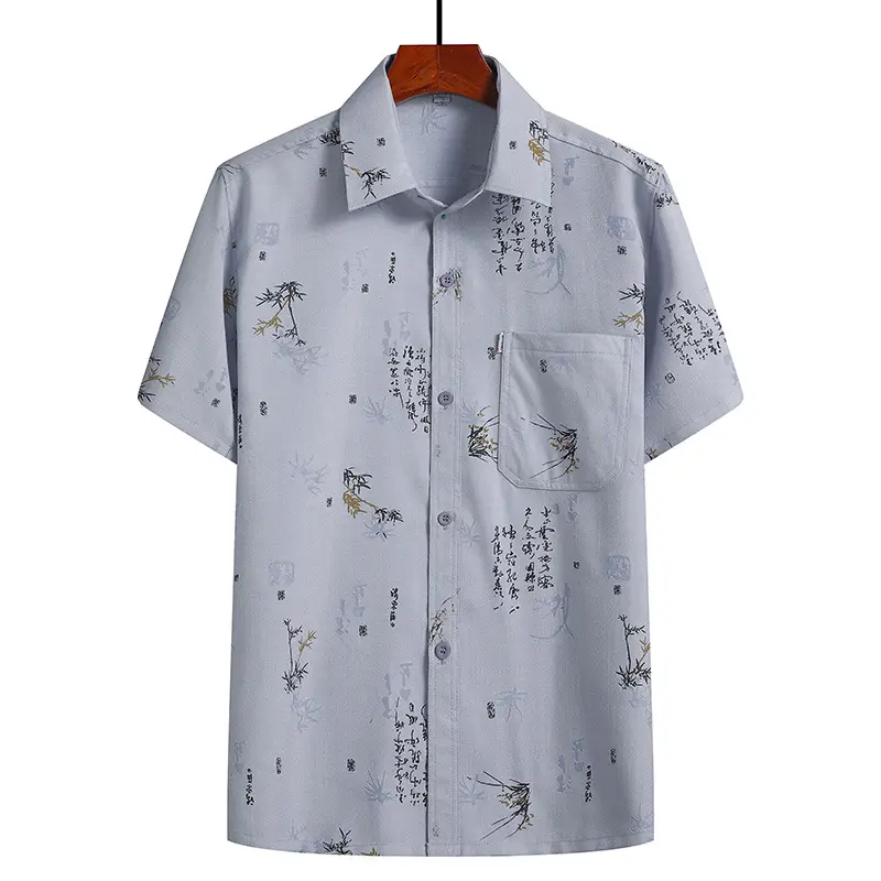 Men Linen Chinese Style Shirt & Pants Set White Elderly Suit - Image 20