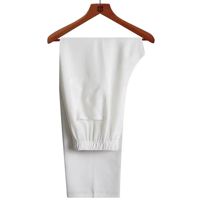 Men Linen Chinese Style Shirt & Pants Set White Elderly Suit - Image 27