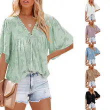 Women Summer Shorts Black Green Pink High Waist Button — feature 13