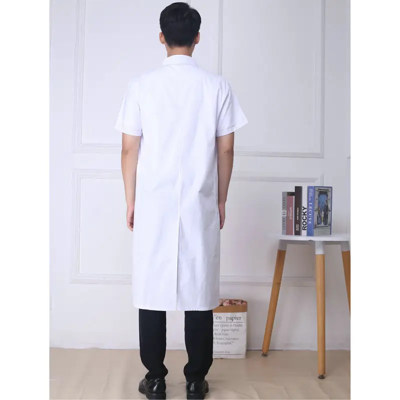 White Doctor's Short Sleeve Coat Summer Wear - Image 4