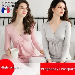 Pink Striped T-Shirt for Pregnant Women Short Sleeve — feature 18