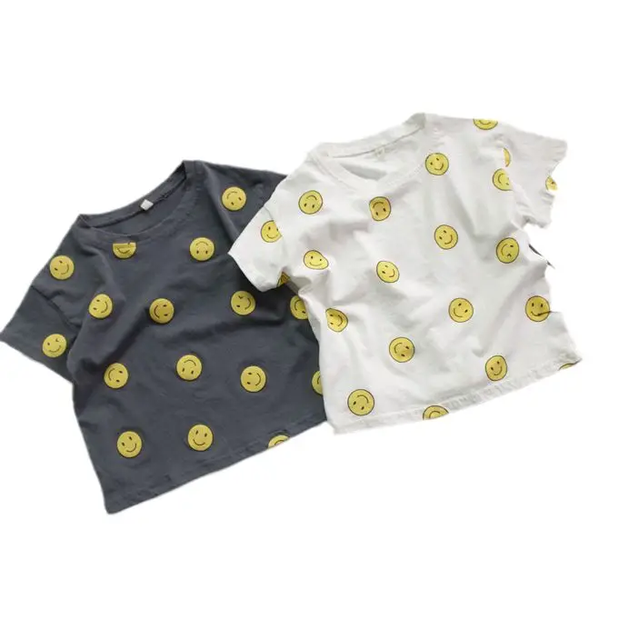 Children's T-Shirt Set Smiley Face Cotton Korean Style - Image 7