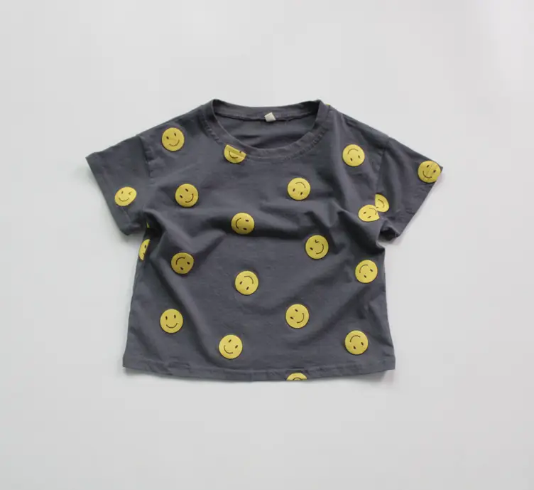 Children's T-Shirt Set Smiley Face Cotton Korean Style — feature 12
