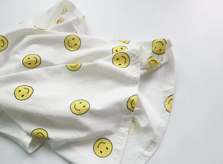 Children's T-Shirt Set Smiley Face Cotton Korean Style — feature 5