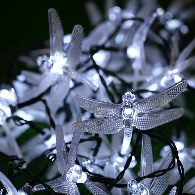 Solar Dragonfly LED String Lights for Outdoor Garden Decor