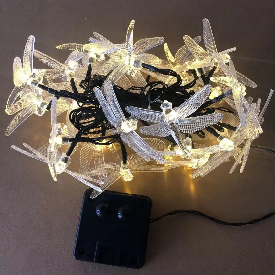Solar Dragonfly LED String Lights for Outdoor Garden Decor