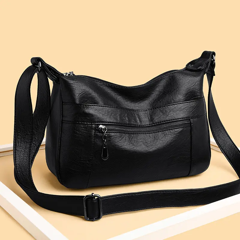 Brown Leather Shoulder Messenger Bag for Women - Image 7