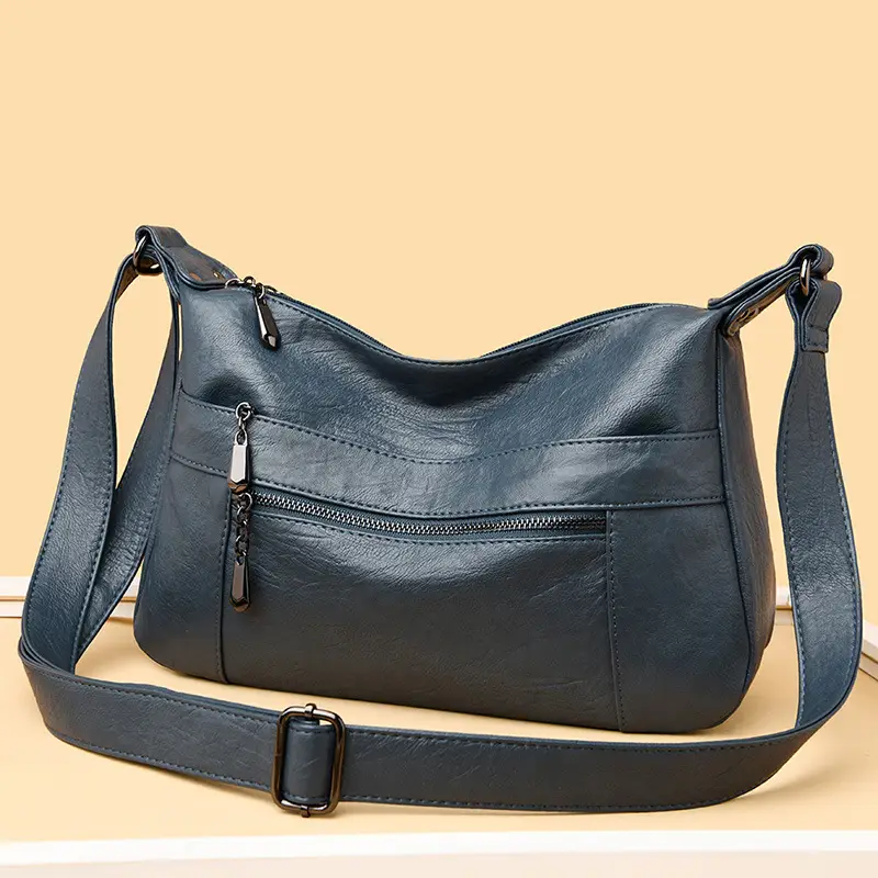 Brown Leather Shoulder Messenger Bag for Women - Image 8