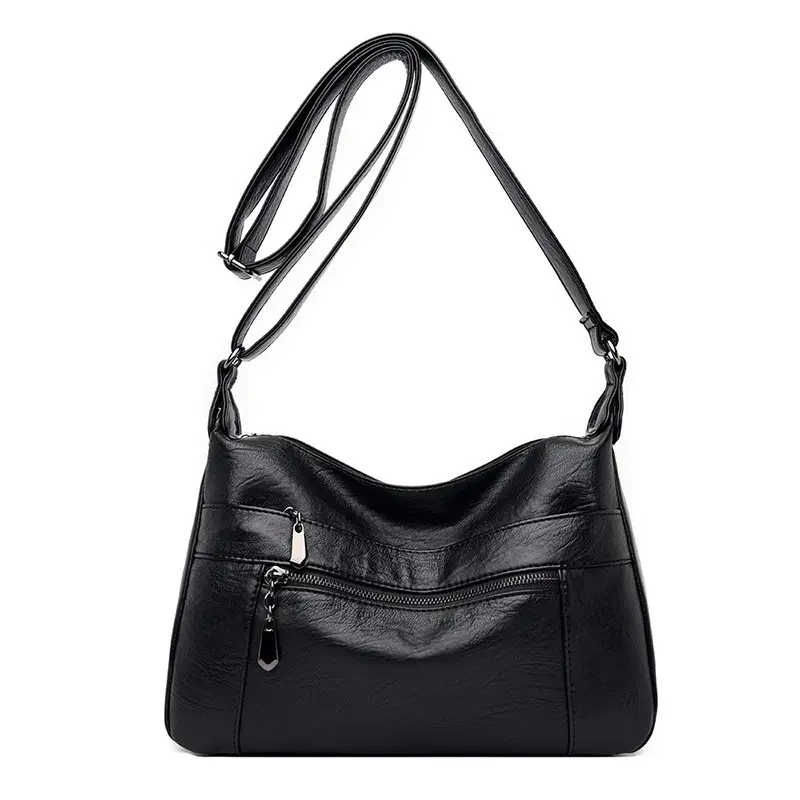 Brown Leather Shoulder Messenger Bag for Women - Image 5