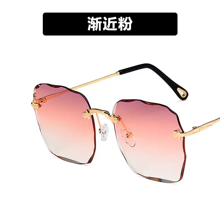 Women's Edge-Cut Rimless Sunglasses with UV Protection