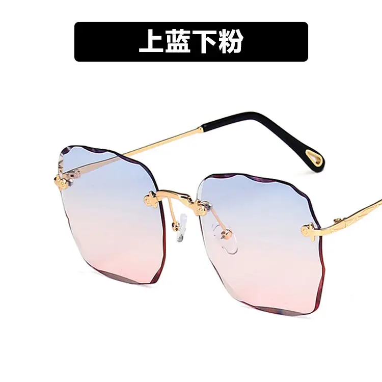 Women's Edge-Cut Rimless Sunglasses with UV Protection