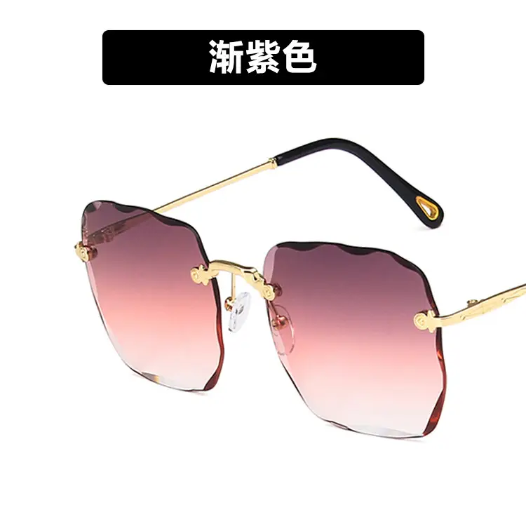 Women's Edge-Cut Rimless Sunglasses with UV Protection