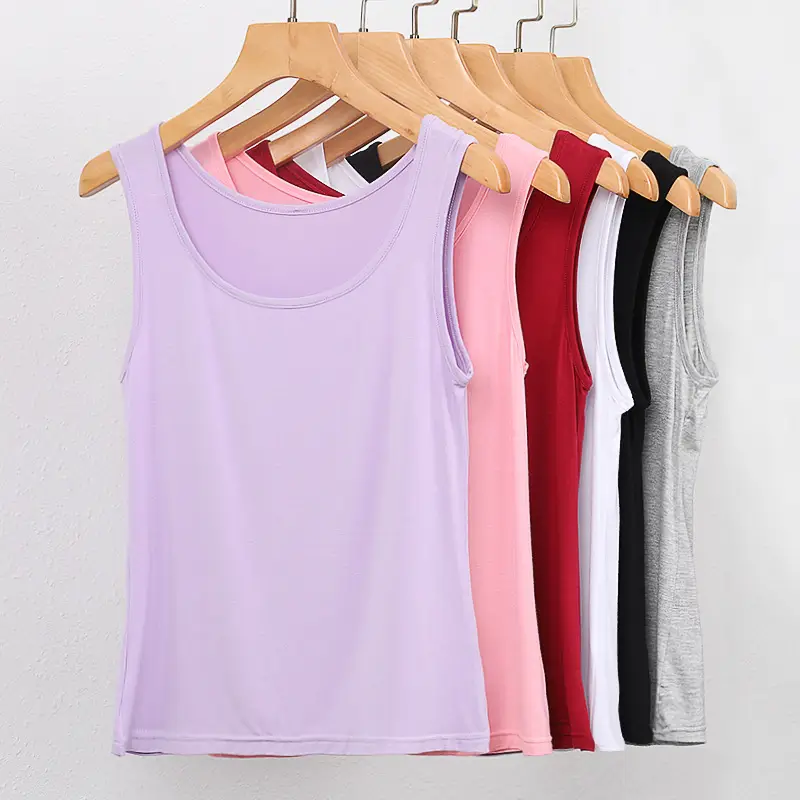 Women's U-Neck Vest Plus Size Modal Slim Fit - Image 3