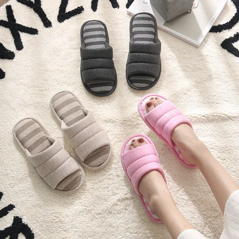 New Style Cotton and Linen Household Couple Indoor Silent Wood Floor Non-Slip Summer Stall Slippers Fashionable Men's and Women's Slippers - Image 7