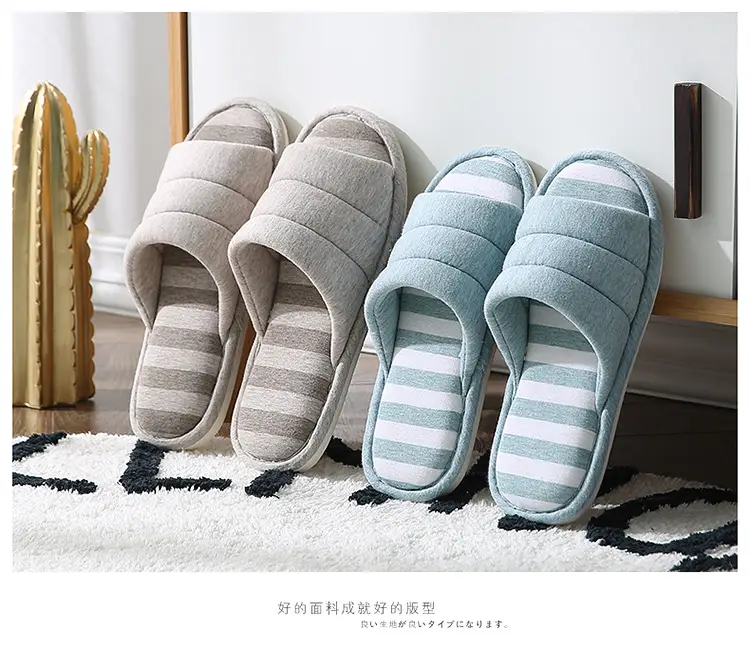 New Style Cotton and Linen Household Couple Indoor Silent Wood Floor Non-Slip Summer Stall Slippers Fashionable Men's and Women's Slippers — feature 14