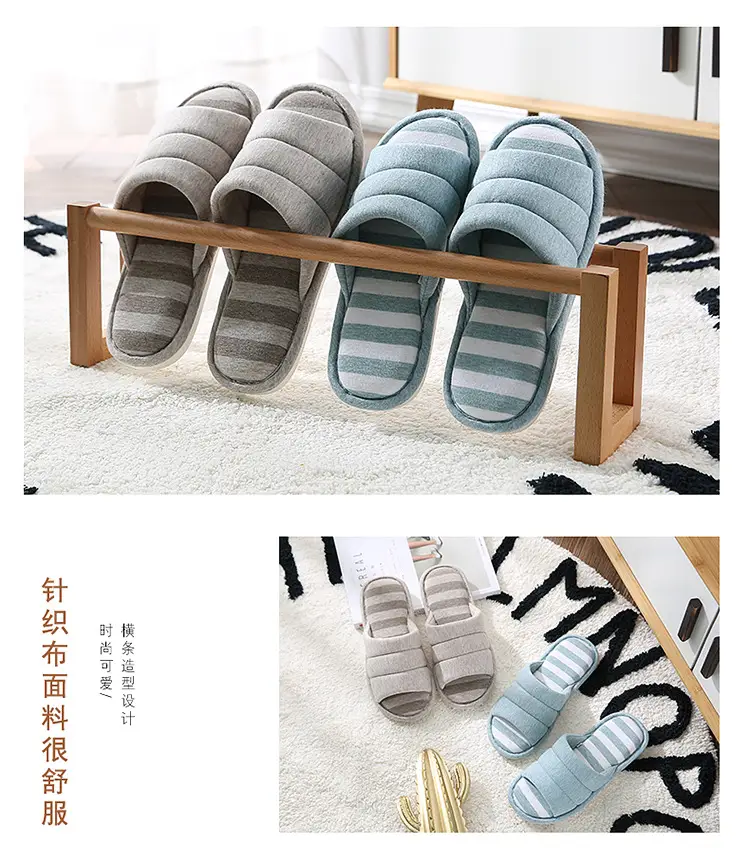 New Style Cotton and Linen Household Couple Indoor Silent Wood Floor Non-Slip Summer Stall Slippers Fashionable Men's and Women's Slippers — feature 3