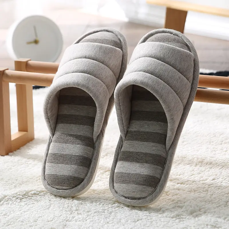 New Style Cotton and Linen Household Couple Indoor Silent Wood Floor Non-Slip Summer Stall Slippers Fashionable Men's and Women's Slippers - Image 2