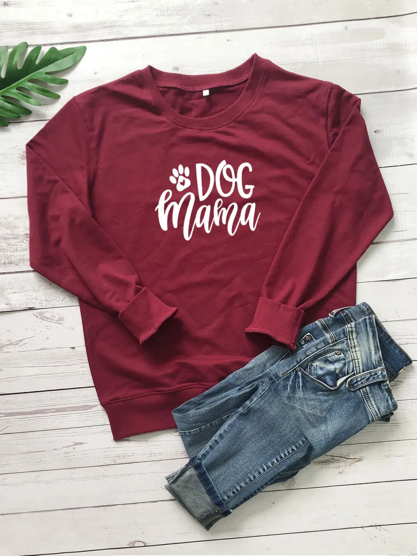 Dog Mama Green Long Sleeve Sweatshirt for Women - Image 4