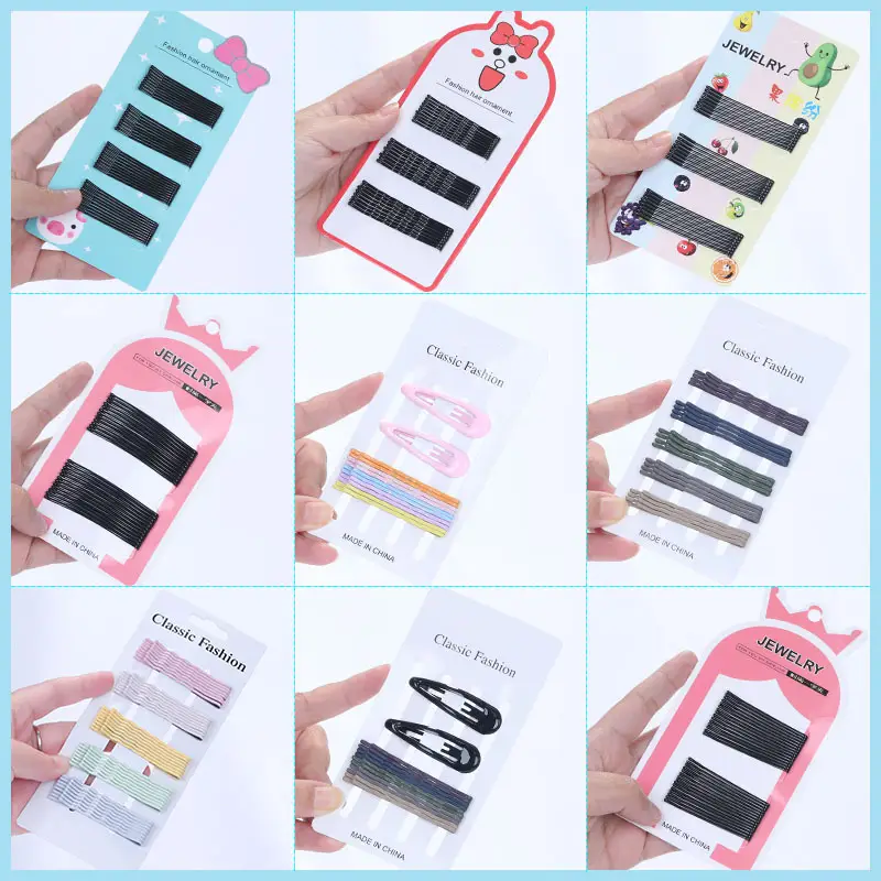 Black Steel Wire Hair Clips One-Word Clip 100pcs - Image 69