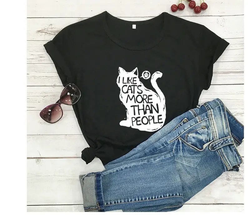 Pink Cat Print T-Shirt Short Sleeve Casual Wear