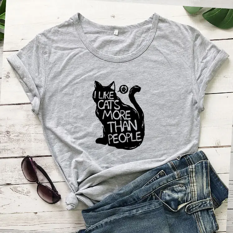 Pink Cat Print T-Shirt Short Sleeve Casual Wear