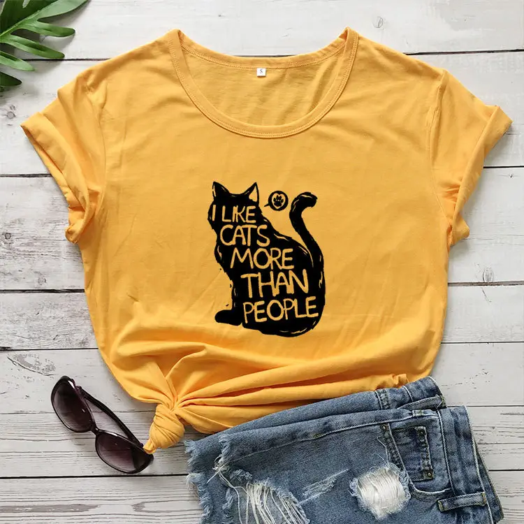 Pink Cat Print T-Shirt Short Sleeve Casual Wear