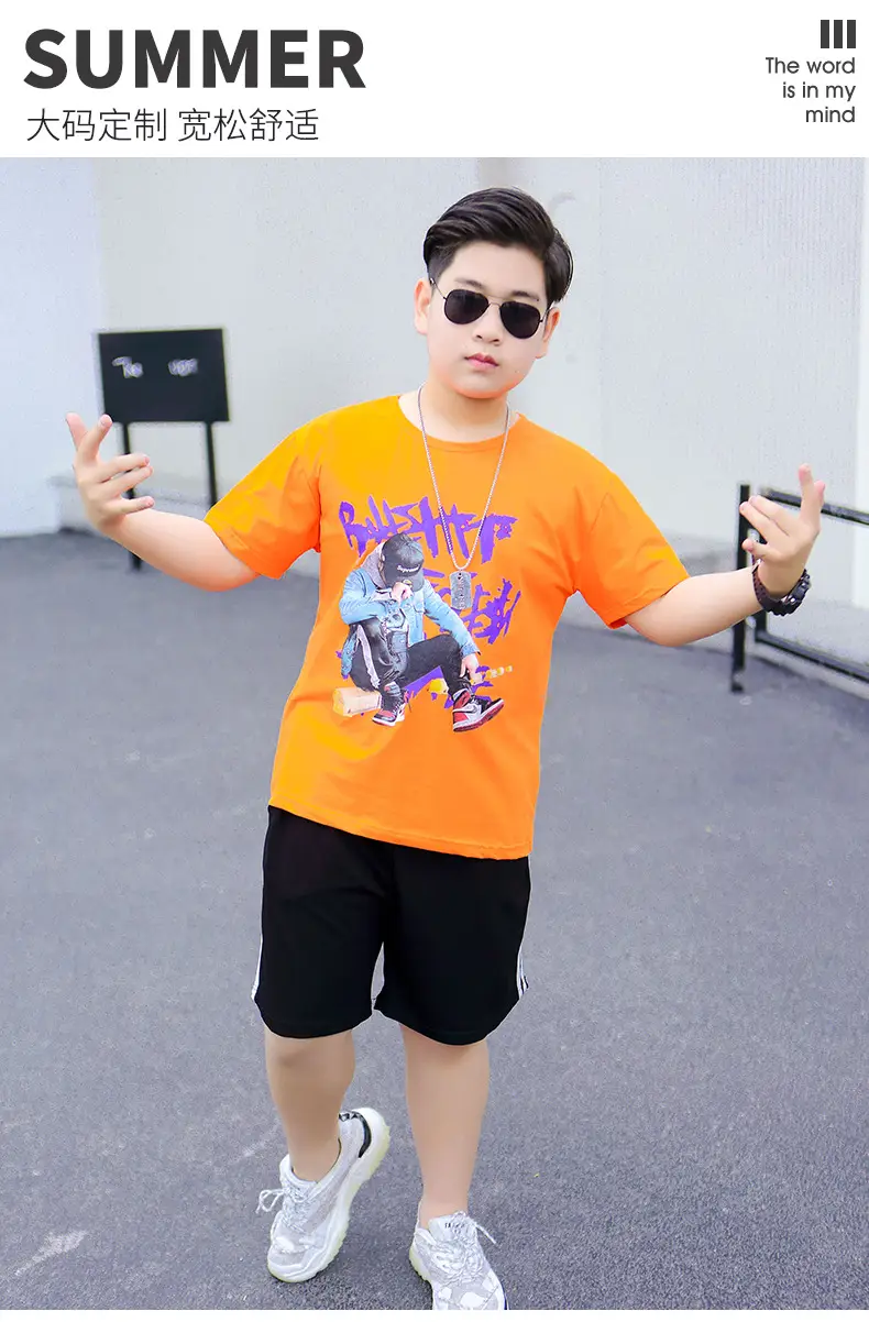 胖童牛仔男孩短袖套装_01