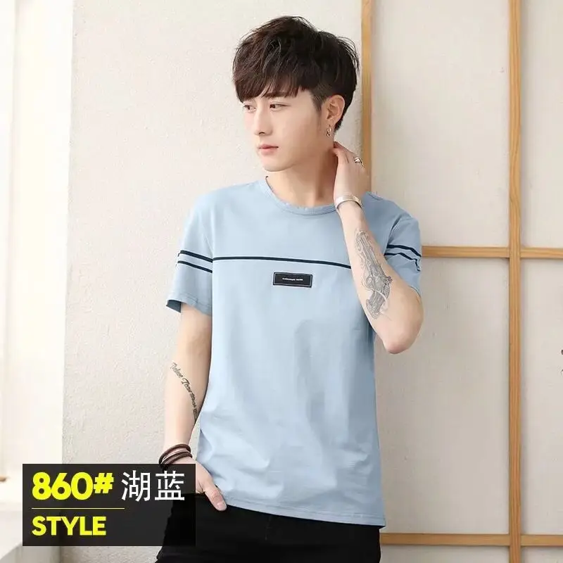 Men White Crewneck Short Sleeve T-Shirt Large - Image 7