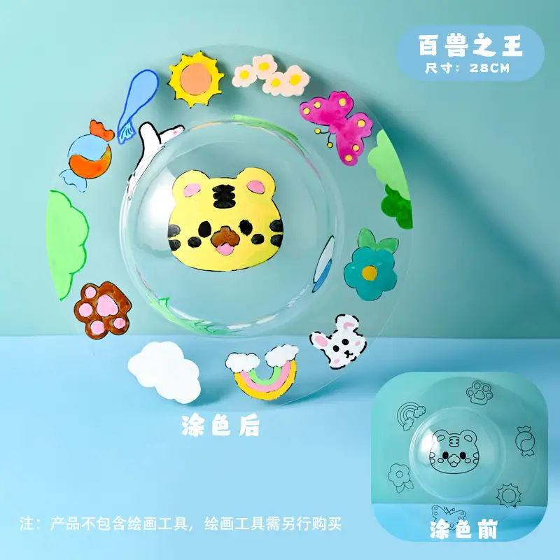 Kids Straw Hat DIY Painted Panda Design - Image 23