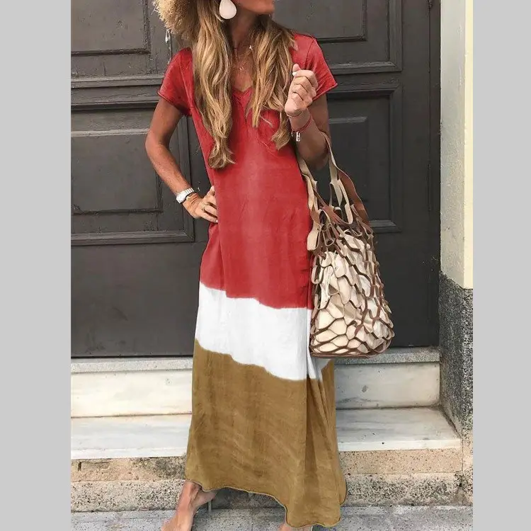 Large Size Black White Olive Green Loose Dress