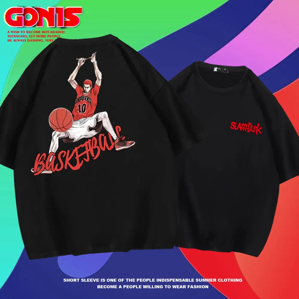 Kids Basketball Print Red T-Shirt Short Sleeve - Image 7