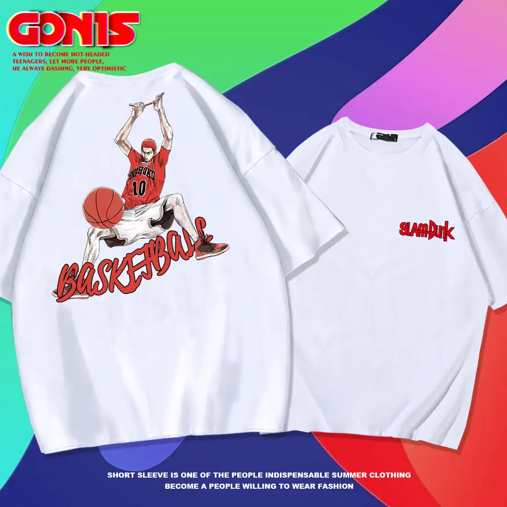 Kids Basketball Print Red T-Shirt Short Sleeve - Image 8