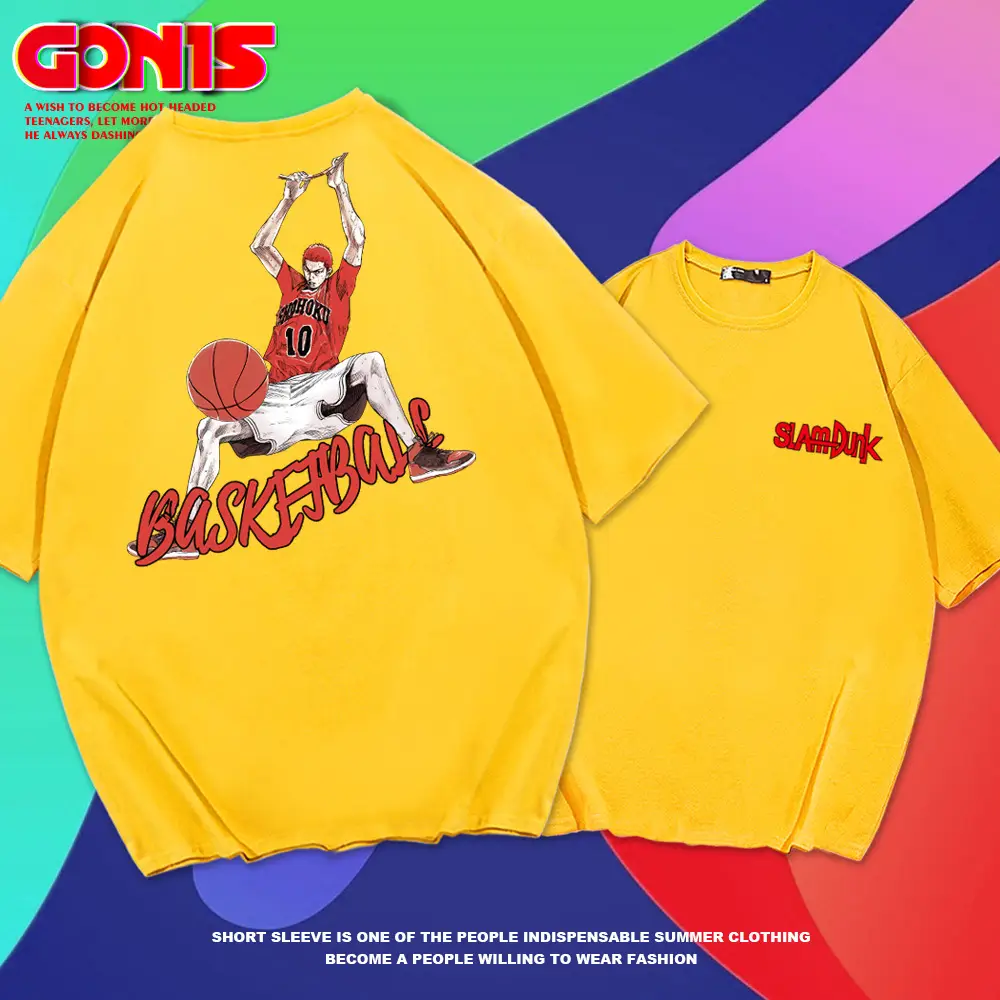 Kids Basketball Print Red T-Shirt Short Sleeve - Image 9
