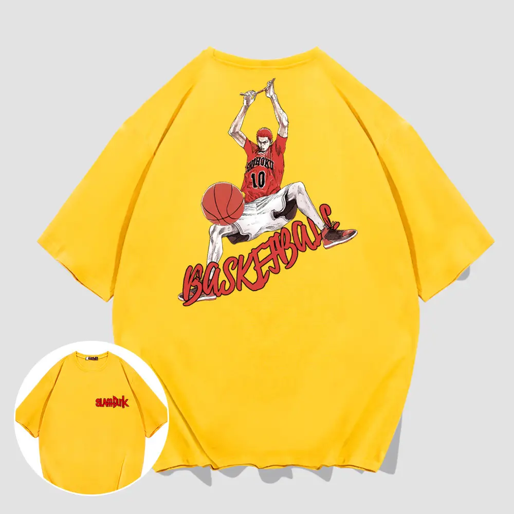 Kids Basketball Print Red T-Shirt Short Sleeve - Image 3