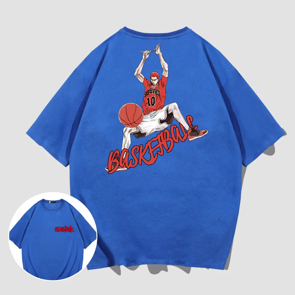 Kids Basketball Print Red T-Shirt Short Sleeve - Image 5