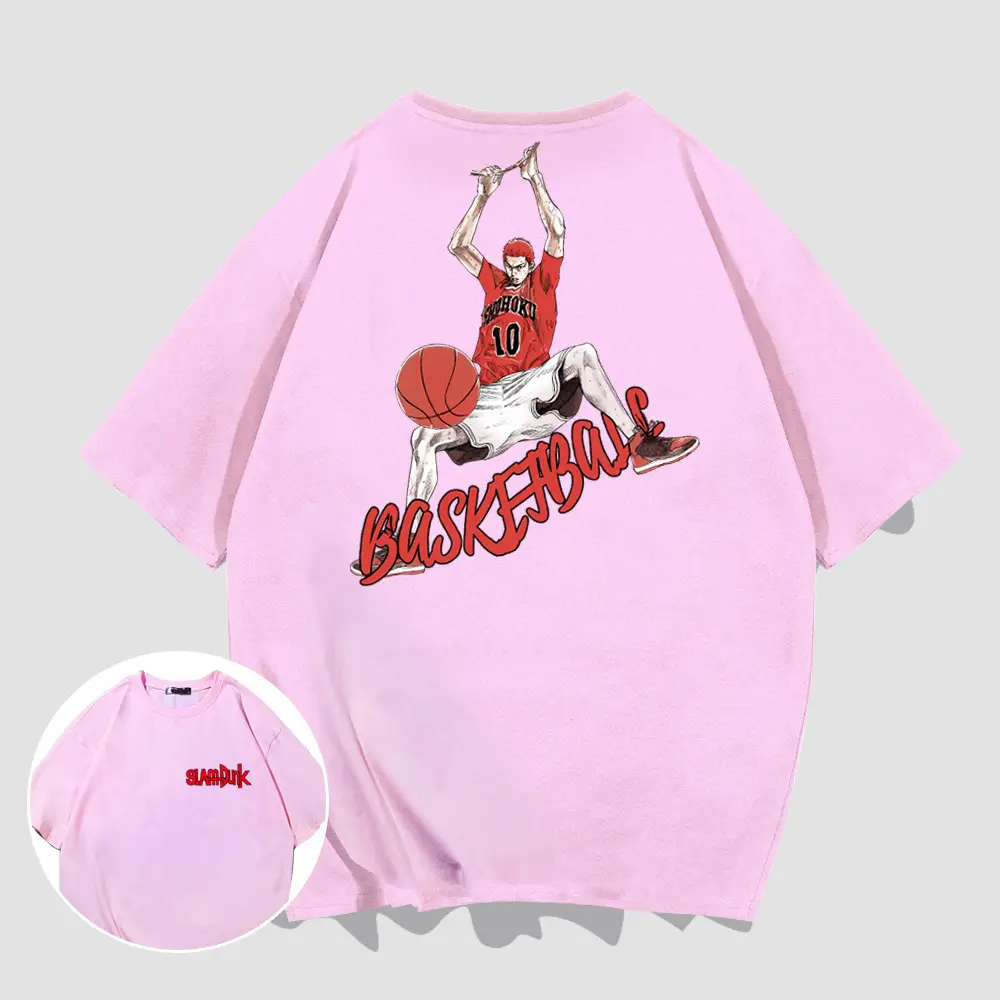 Kids Basketball Print Red T-Shirt Short Sleeve - Image 6