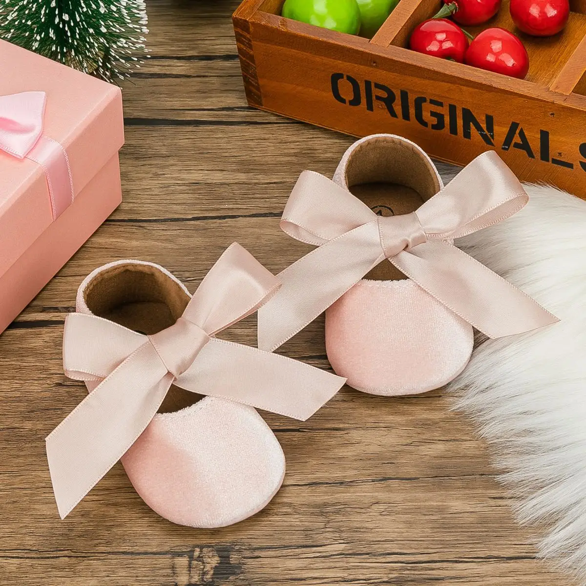 Blue Plush Ribbon Baby Shoes for Toddler Girls — feature 15