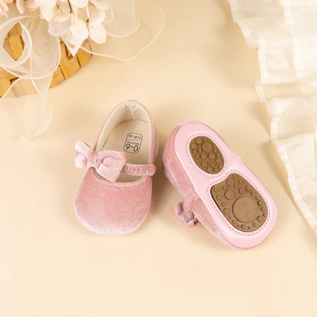 Blue Plush Ribbon Baby Shoes for Toddler Girls — feature 21