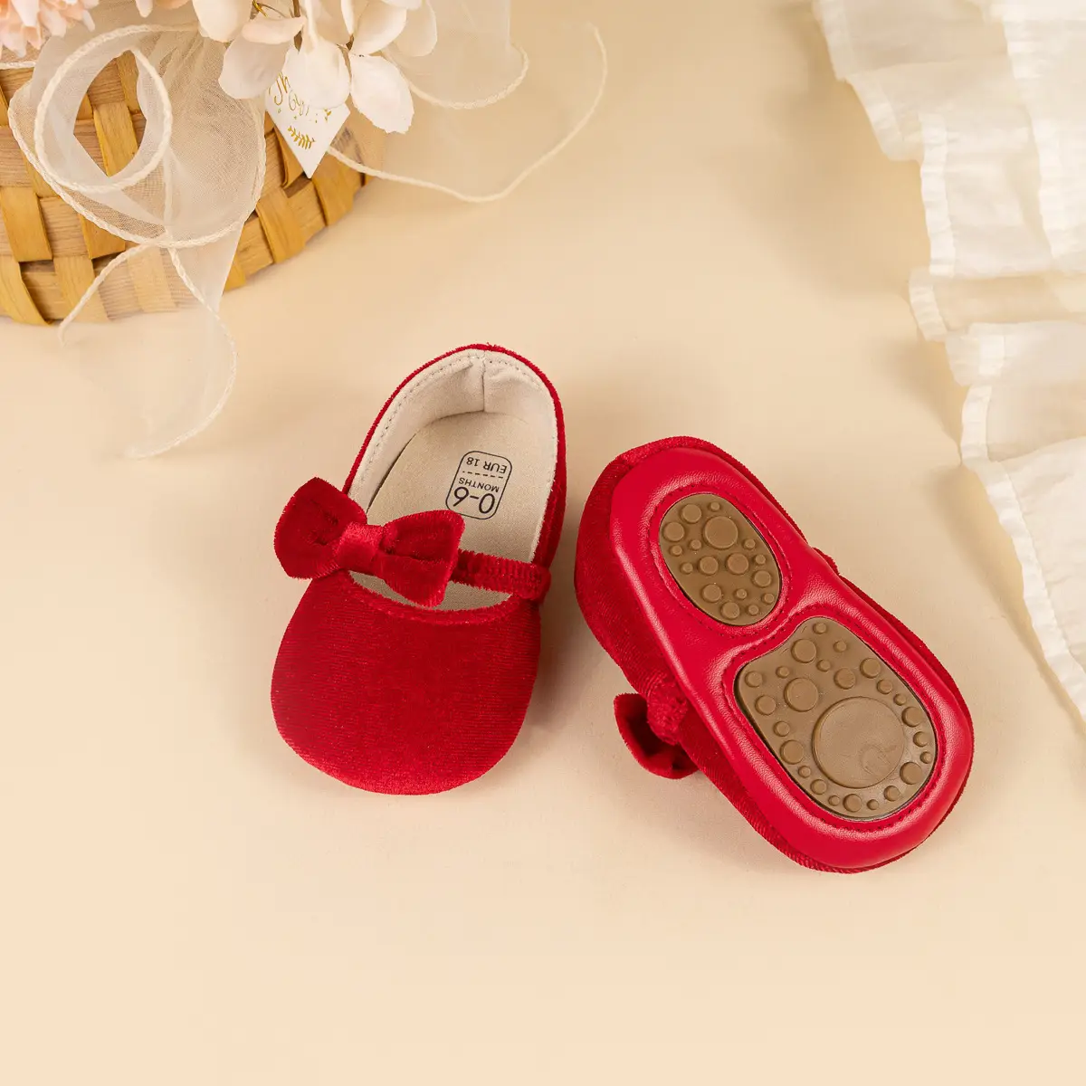 Blue Plush Ribbon Baby Shoes for Toddler Girls — feature 23