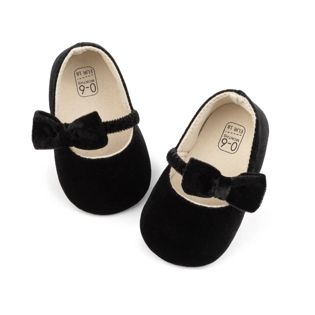 Blue Plush Ribbon Baby Shoes for Toddler Girls