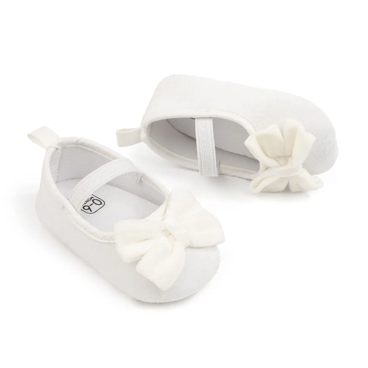 Blue Plush Ribbon Baby Shoes for Toddler Girls