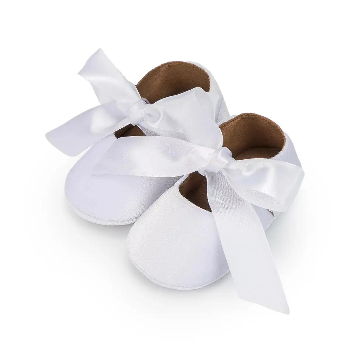 Blue Plush Ribbon Baby Shoes for Toddler Girls